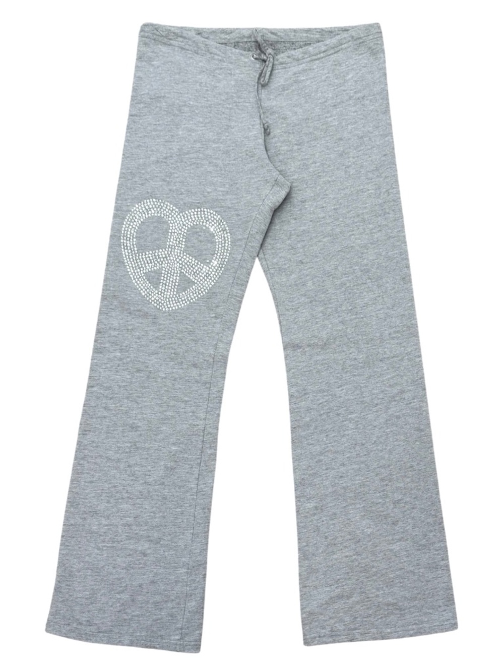 AMERICAN APPAREL HEATHER GRAY PEACE HEART RHINESTONE EMBELLISHED SWEATPANTS